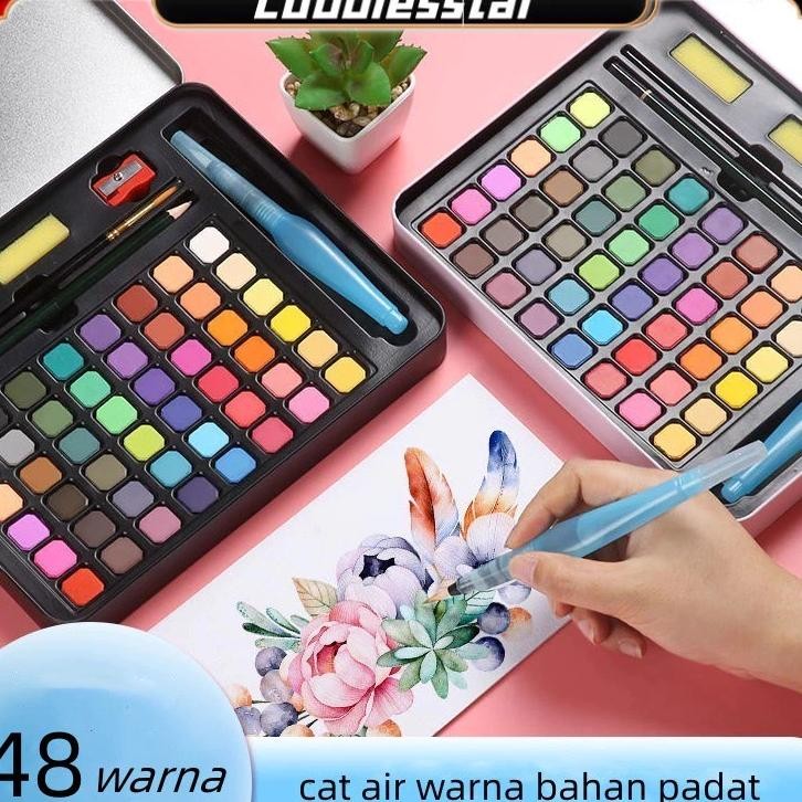 

Codcat Air Warna 48 Warna Alat Cat Air Warna Per Set Sudah Termasuk Kuas Dan Kertas Lukis