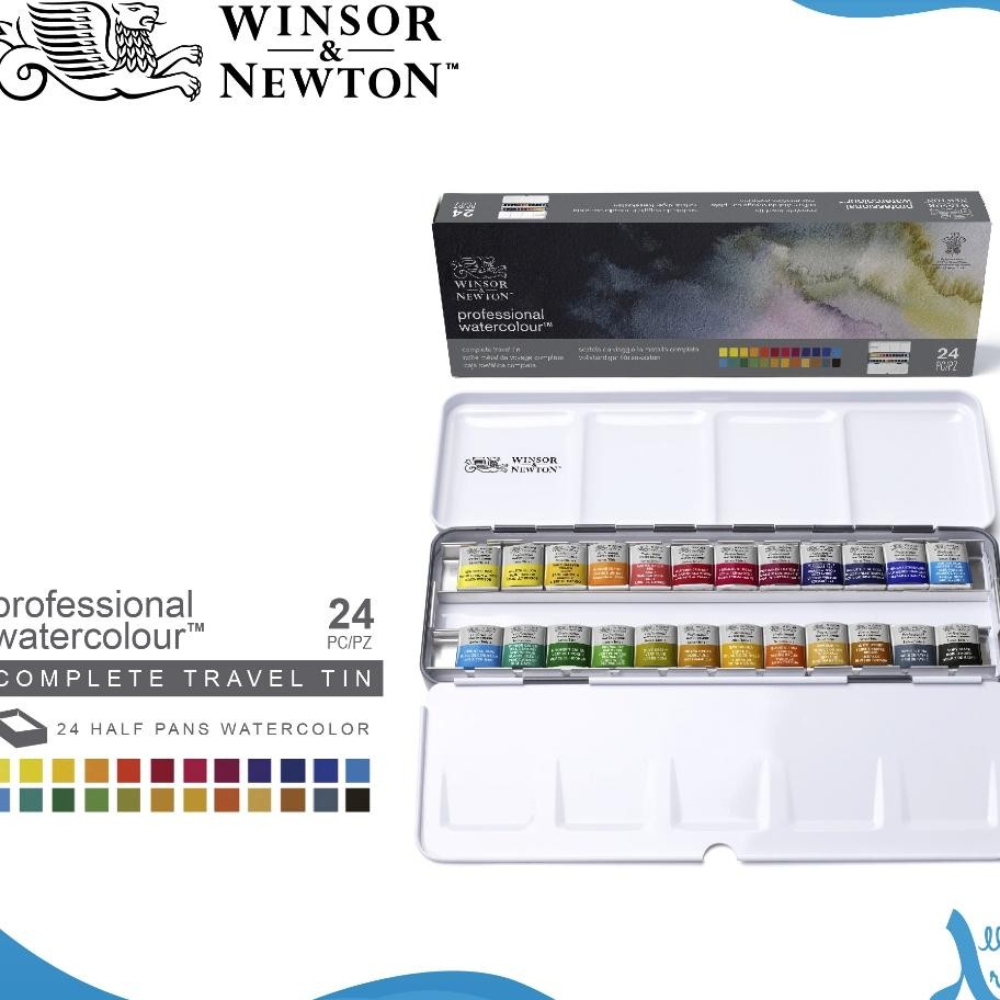 

Winsor Newton Professional Watercolor 24 Half Pan Cat Air Profesional