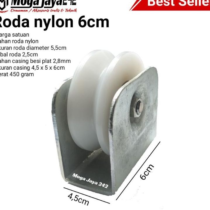 Roda Pintu Pagar Nylon 6Cm Roda Gerbang Nilon