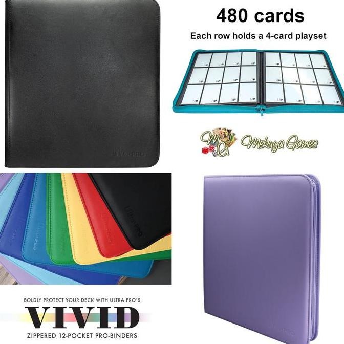 

TERMURAH - UltraPro Vivid 12-Pocket Zippered Binder 480 Album Kartu Ritsleting