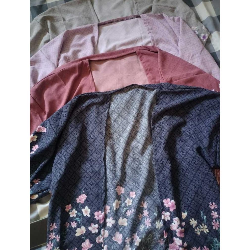 Cardigan Outer Motif Bunga Termurah Jumbo Bahan Rayon AST
