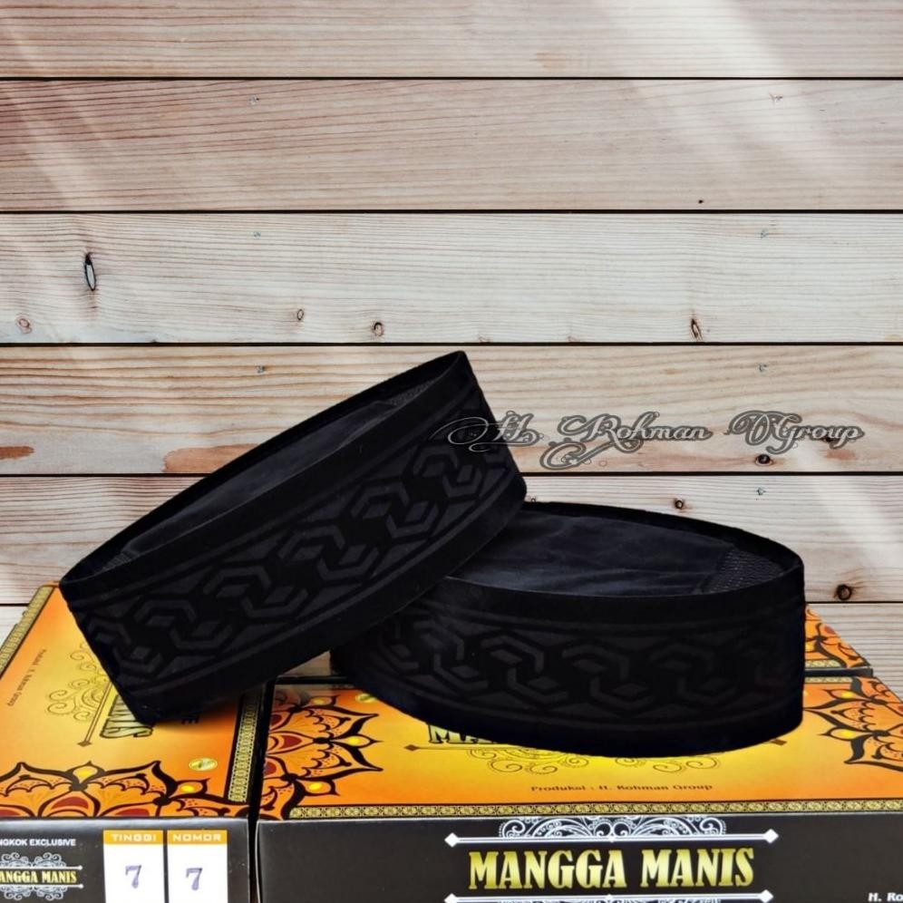 Peci Hitam Motif Soga Laser Tinggi 7Cm 8Cm 9Cm Songkok Hitam Motif Soga Laser Bahan Lembut Premium S