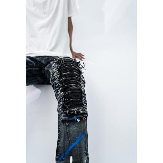 H1 biker patch - Space grey - Celana Jeans daps