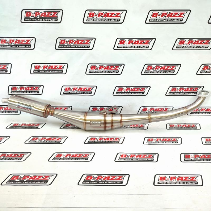 Knalpot B-PAZZ Alfa / Sigma Model FIZR Standar Racing Stainless / Galvanis Cat Hitam Silencer Stainl
