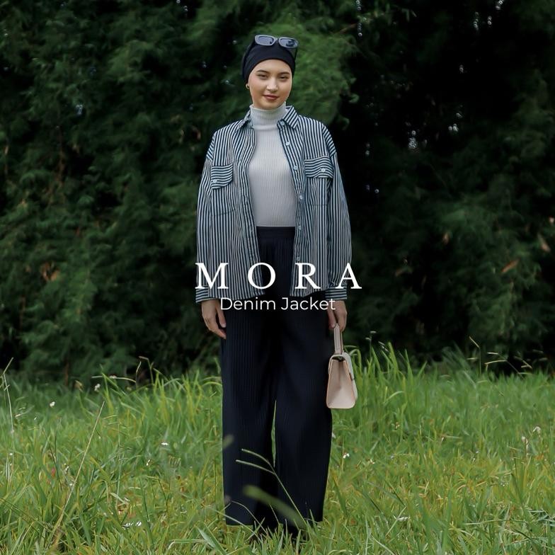 Mora  Denim Jacket - Nammana - Jacket Denim Wanita - Atasan Wanita Oversize AST