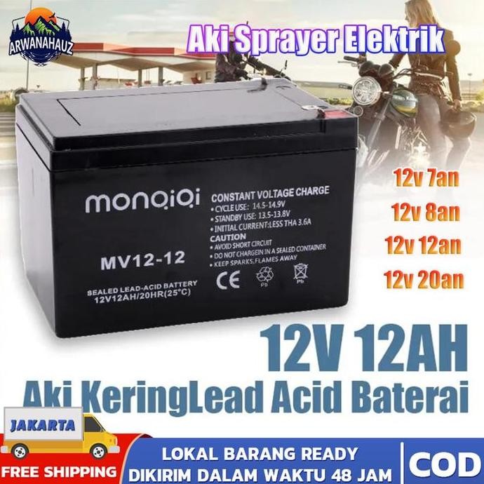 Berkualitas (COD) Aki Kering Original 12V 12AH / Aki Sprayer Elektrik 12v 12ah / Aki Battery12V 8Ah 