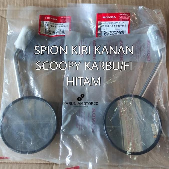 Promo Spion Kiri Kanan Hitam Scoopy Karbu/Fi Original AHM 88120-KYT-940FMB COD