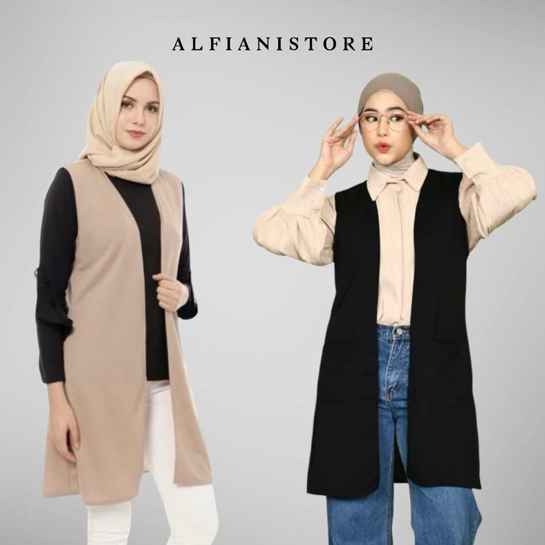 OUTER PENDEK WANITA TANPA LENGAN / OUTER PLAIN KONDANGAN TANPA LENGAN AST