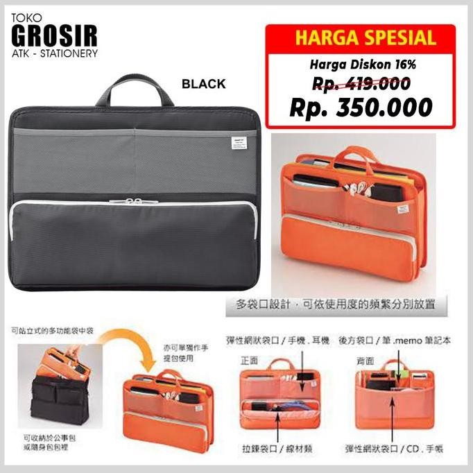 

LIHIT LAB SMART FIT Stand Pocket Bag Organizer B4 A-7665 SALE