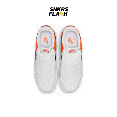 NIKE Force 1 07 Ess White Black Orange Sepatu Sneakers Wanita - DJ9942103 - Size 37.5