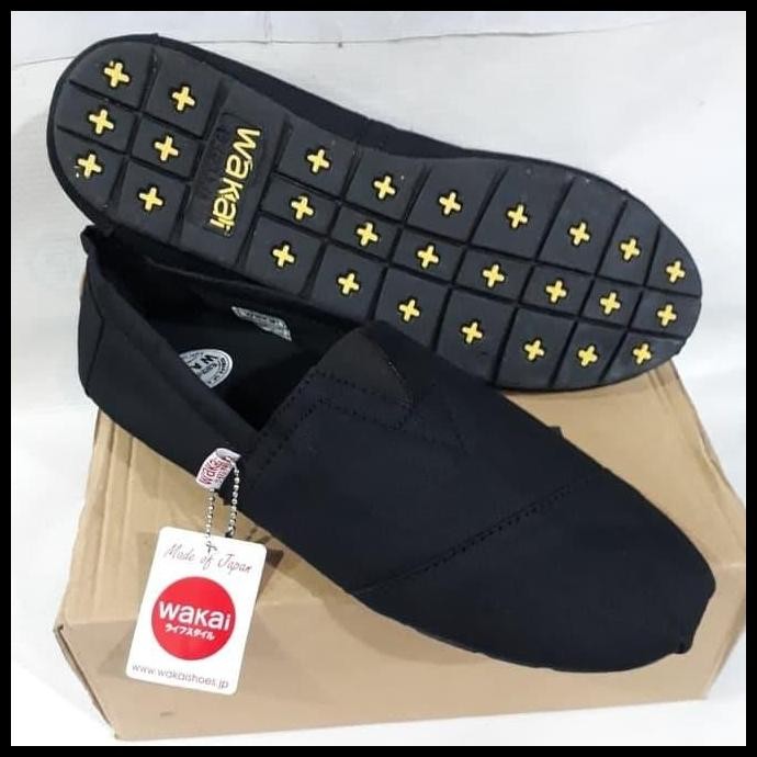 Terlaris Sepatu Slip On Pria Wakai Hitam Original Good Quality