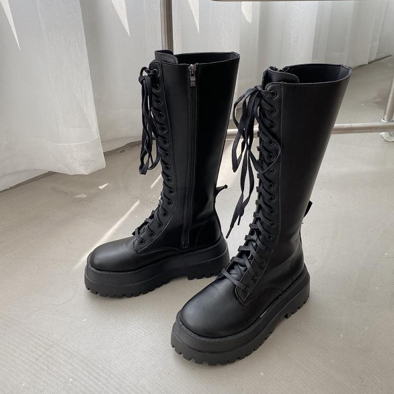 HS / Sepatu Boots Panjang Wanita Hak Sedang Fashion 284