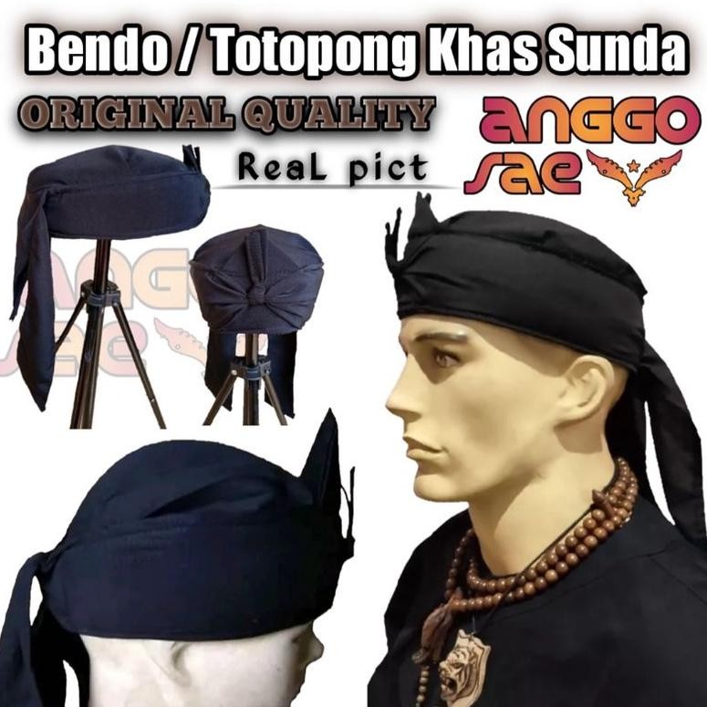 anggosae Iket Sunda / Totopong / Bendo Hitam Polos Khas Sunda Jawabarat