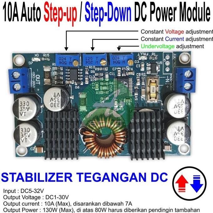 10A Auto Buck/Boost Module Auto Step-Up Step-Down Ltc3780 Terlaris
