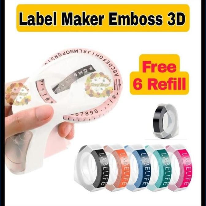

Label Maker Emboss 3D Stiker Label DIY Print Manual E975