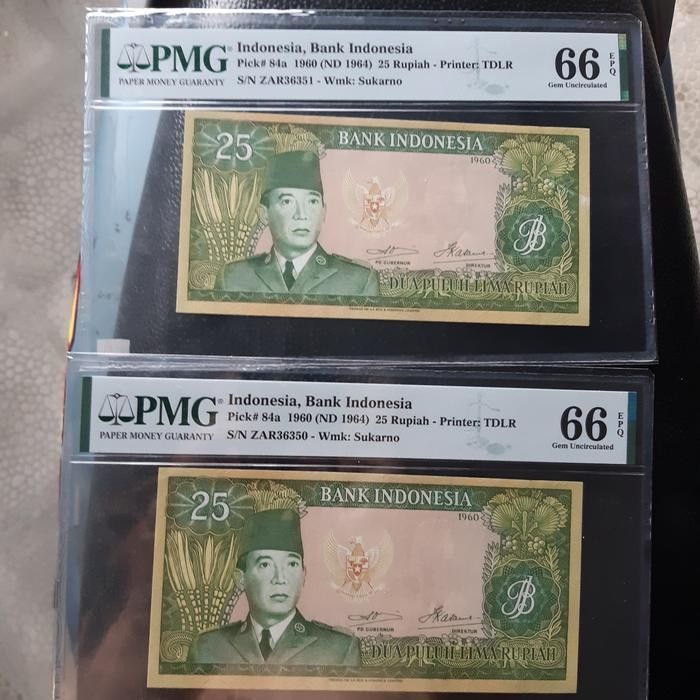 Uang Kuno 25 Rupiah Sukarno 1960 Pmg 66 Epq Original Dan Terpercaya