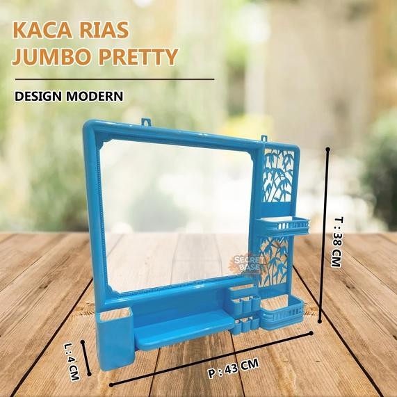 Kaca Rias - Cermin Gantung Tembok Dan Rak Plastik Dinding Makeup Kamar Mandi Kosmetik Mirror Spaylat