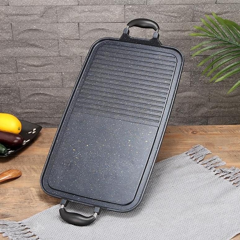 Multi Grill Pan Wajan Barbeque Panggangan Teflon Shabu Alat Bbq Fancy Multi Anti Lengket Godenpany H