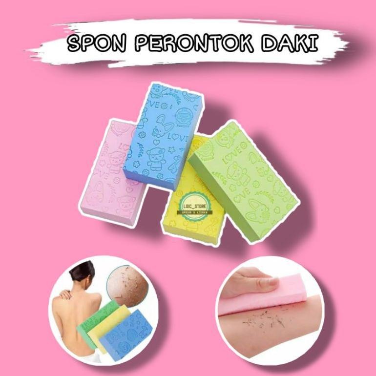 Joeraganlapak Sponge Mandi Perontok Daki Badan Scrub Spons Gosokan Busa Stok