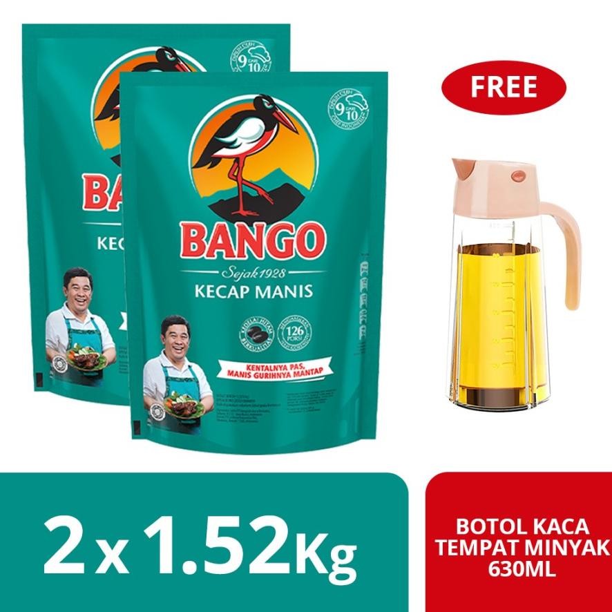 

Paket Bango Kecap Manis Pouch 1.5kg(X2)Free Botol Kaca 630ml