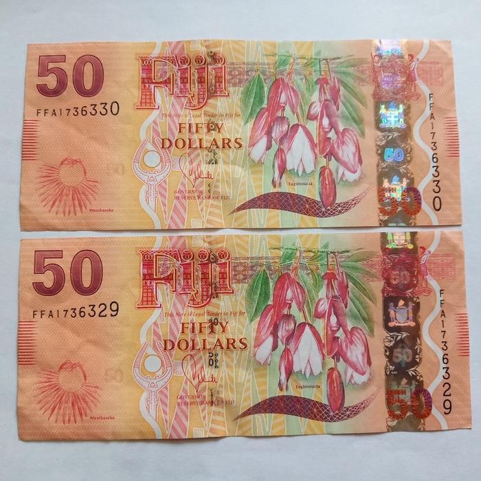 Uang Kuno 50 Dollar Fjd Fiji Tahun 2012 Xf-Aunc Original Dan Terpercaya