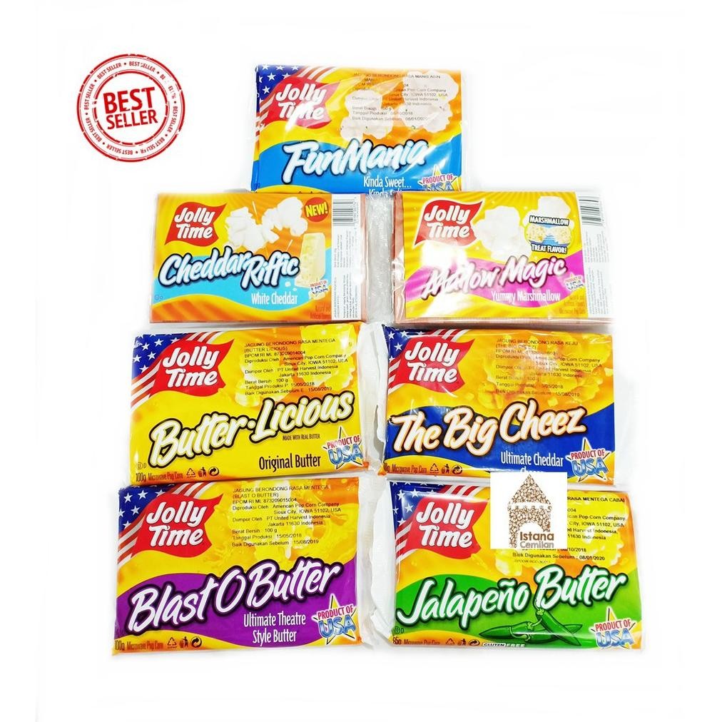 

JOLLY TIME USA Popcorn Big Cheez / Butter / Mallow Magic / Jalapeno / Cheddar Riffic RB10