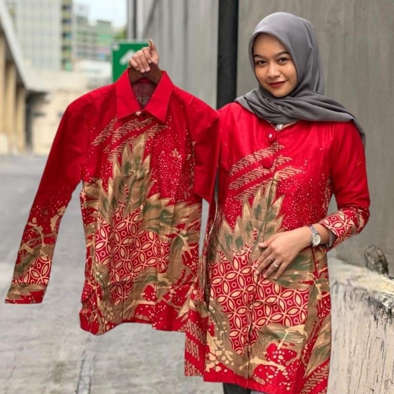 Et-12 Baju Batik Tunik | Batik Couple | Batik Sarimbitan | Seragam Batik Guru | Bahan Katun Solo Ful