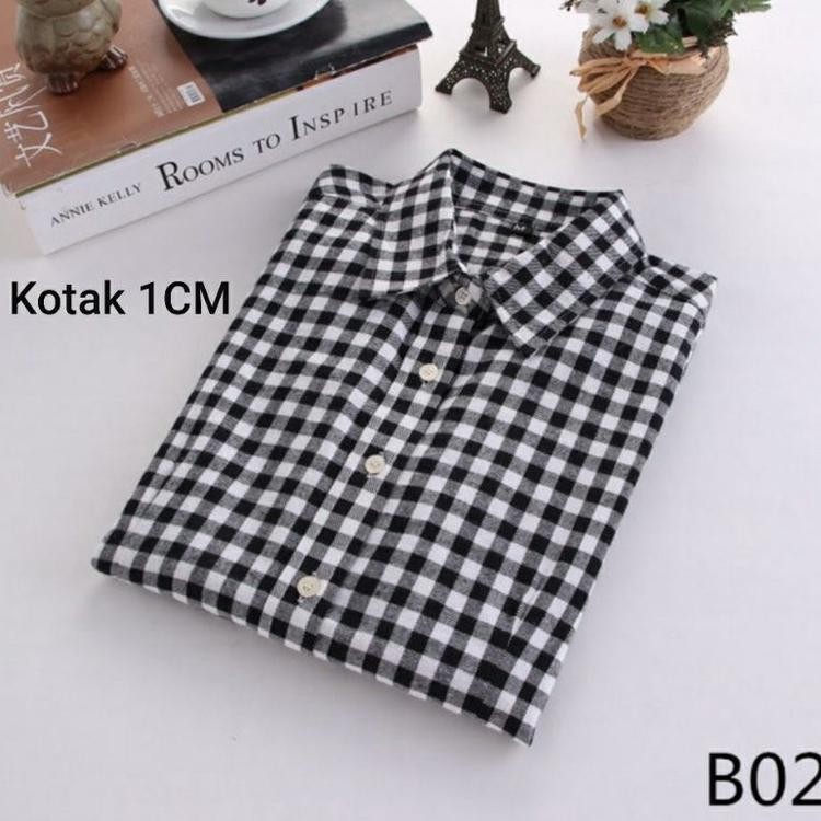 Viral Gsl Kemeja Merah Putih Agustusan Wanita Kemerdekaan Kotak 1 Cm Lengan Panjang Basic Casual Kor