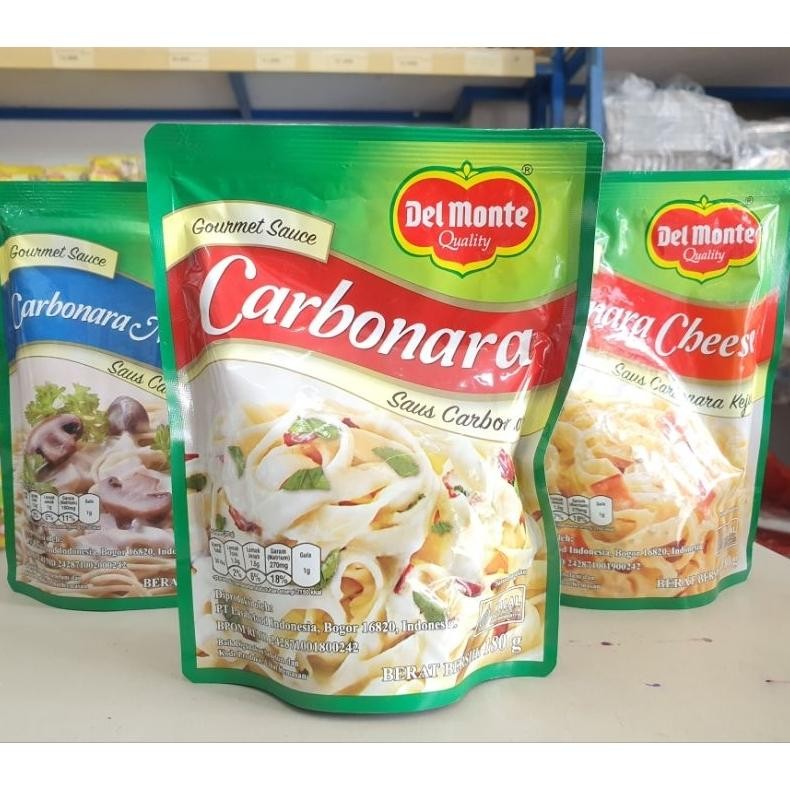 

Delmonte Saus Carbonara 180Gr / Delmonte Carbonara Sauce 180Gr / Saus Carbonara Delmonte 180Gr / Saus Carbonara Cheese / Saus Karbonara Mushroom RB10