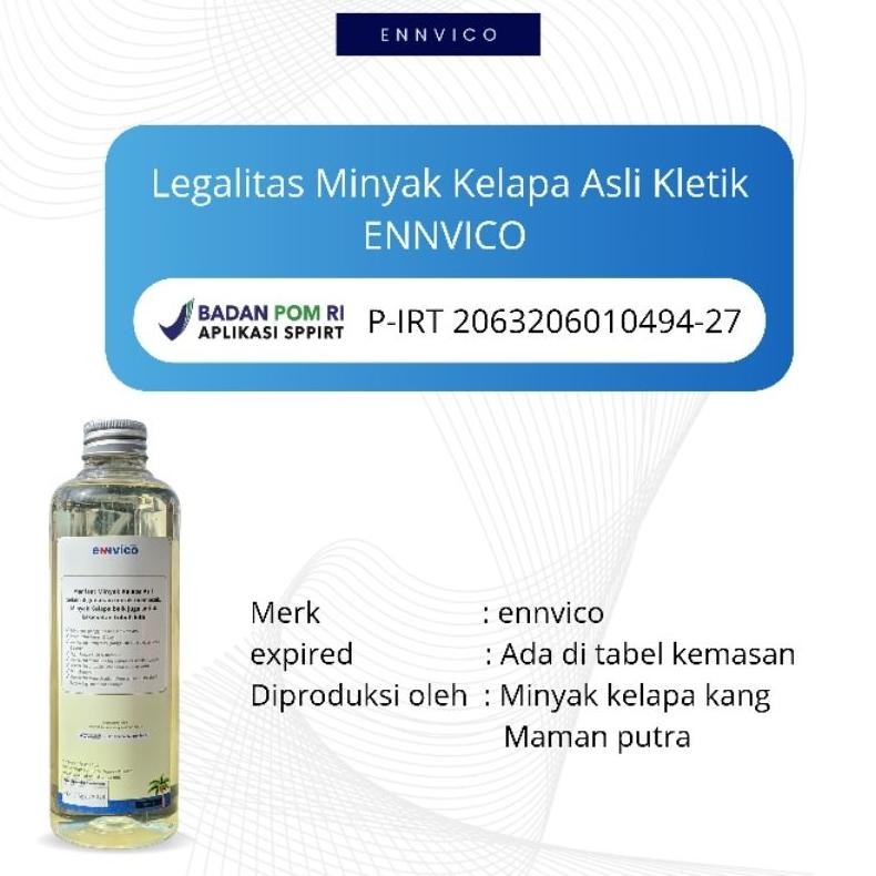 

Ennvico Minyak Kelapa Kletik / Minyak Kelapa Alami 250ml Kemasan Tinggi / Coconut Oil / Minyak Kelapa Tradisional Minyak Untuk Bayi / Ruam Popok / Gatal Gatal RB10