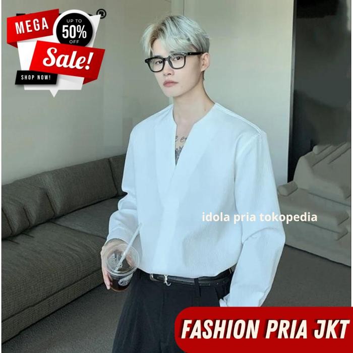 KEMEJA PRIA V_NECK / KEMEJA PRIA V_NECK HIGHT CLASS 