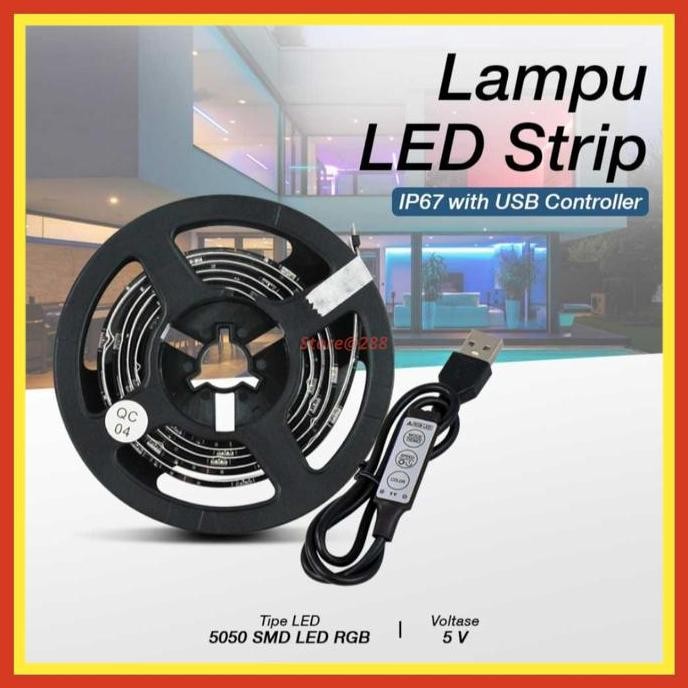 Hots 2025!!! Lampu Hias Led Strip Usb Flexibel Backdrop Lemari Tv Controller Rgb
