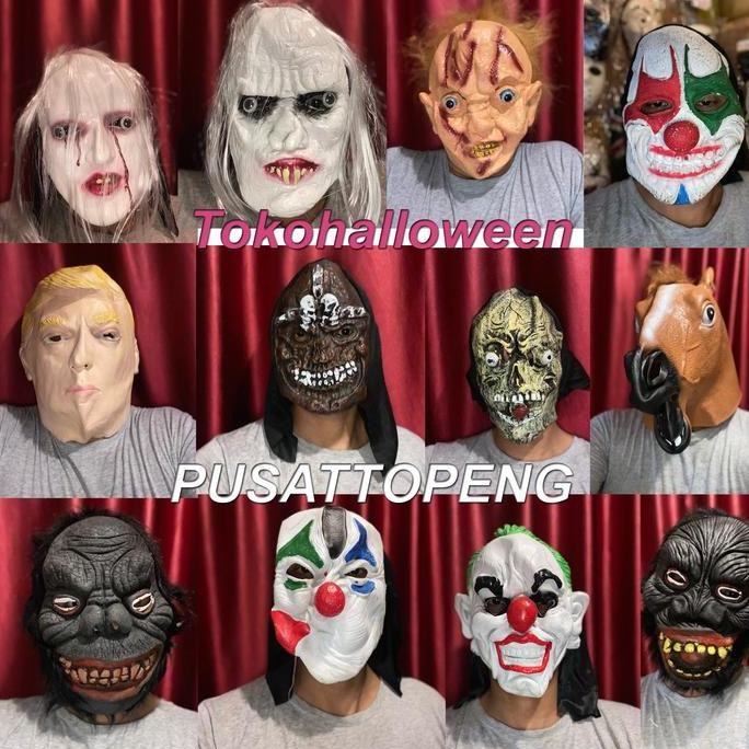 topeng karet latex halloween kuntilanak