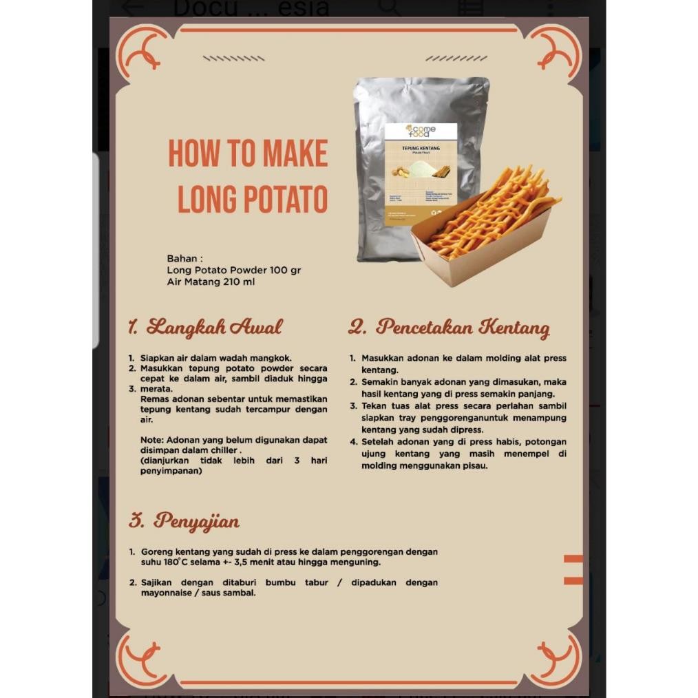 

TEPUNG POTATO COMEFOOD 1KG Tepung Kentang Snack Camilan Camilan Instan Grosir RB10