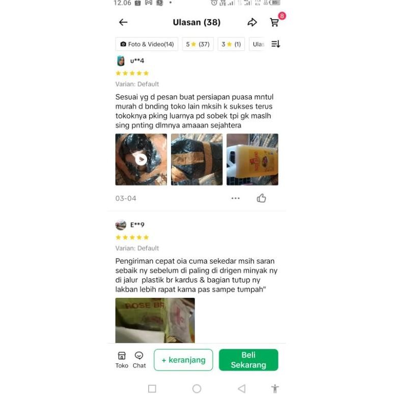 

Minyak Goreng ROSE Brand 5 Liter Kemasan Dirijen Exp : 2027 RB10