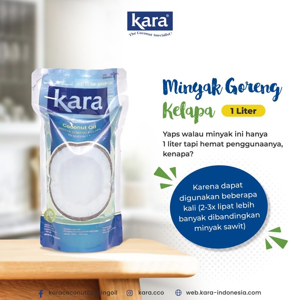 

Coconut Oil KARA 1 Ltr / Minyak Goreng Kelapa KARA 1000 ml RB10