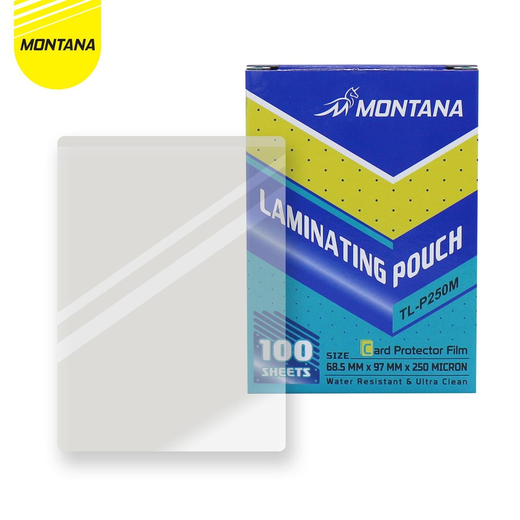

MONTANA PLASTIK LAMINASI 250 MICRON LAMINATING FILM UKURAN ID KTP TL-P250M