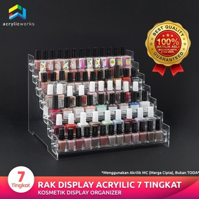 Rak Organizer Acrylic Rak Tempat Lipstik Rak Tempat Kutek 7 Tingkat