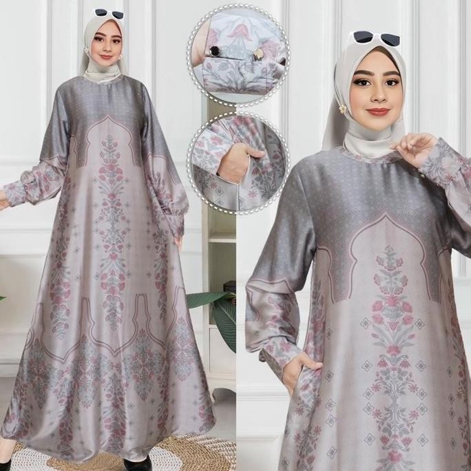 New- Savana Dress |Gamis Lebaran Armany Silk |Gamis Sutra Silk|Gamis Silk Premium Muslim Panjang Kan