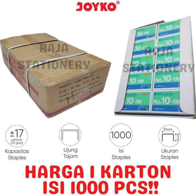 

STAPLES JOYKO NO.10 KECIL ISI HEKTER STAPLER STEPLER KECIL NO.10-1M KARTON BOX 1000PCS