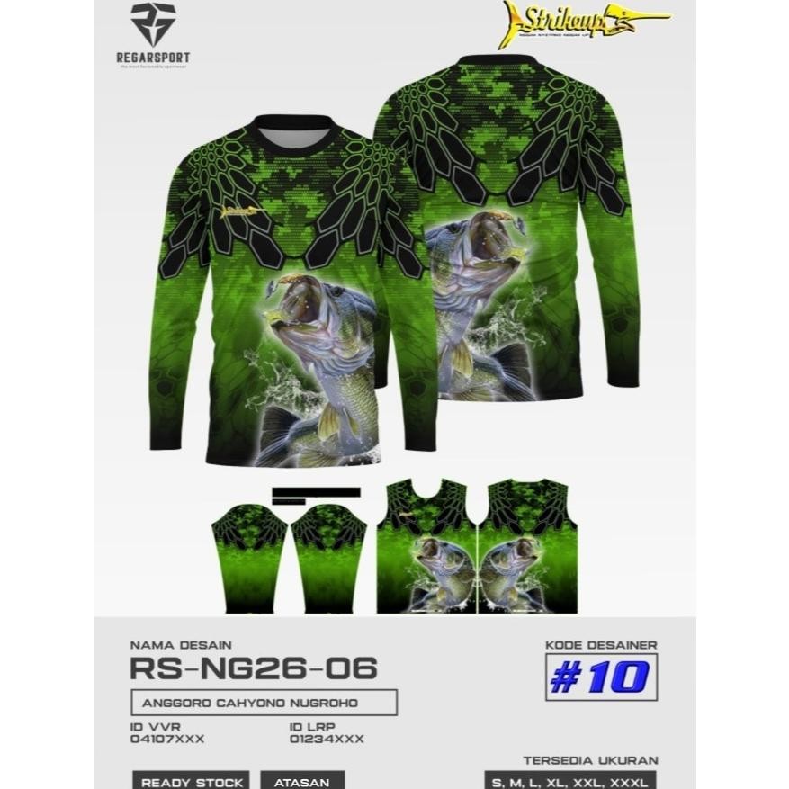 REGARSPORT - 114 KAOS MANCING LENGAN PANJANG WARNA HIJAU HITAM