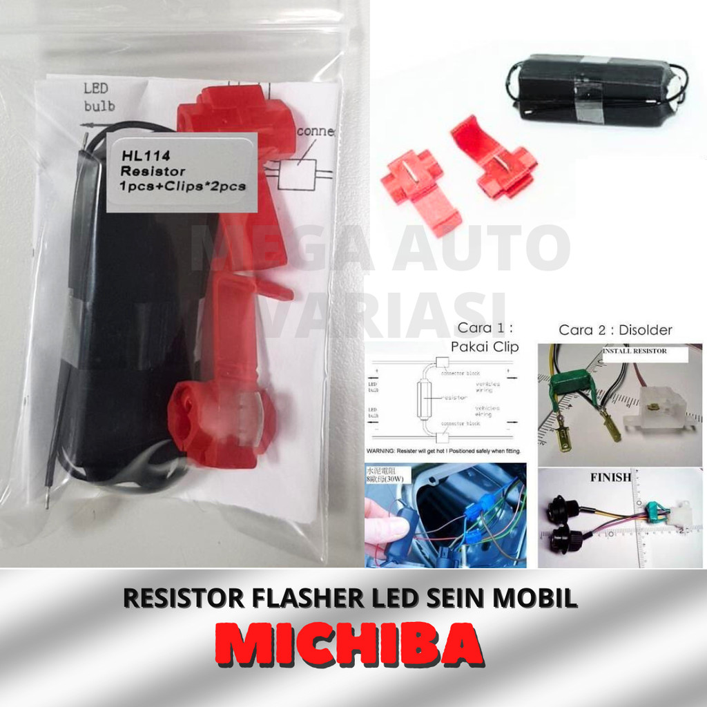 MICHIBA Resistor Flasher Sein LED Mobil | Anti Kedip Cepat | Keramik Tahan Panas