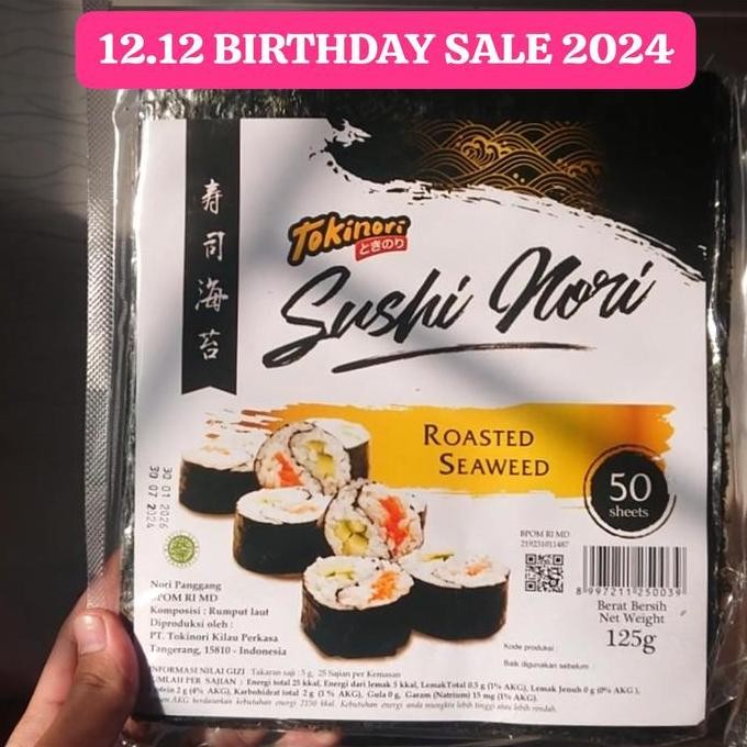 

BEBAS ONGKIR - TOKINORI SUSHI NORI 50 SHEET / LEMBAR - RUMPUT LAUT PANGGANG - ROASTED SEAWEED