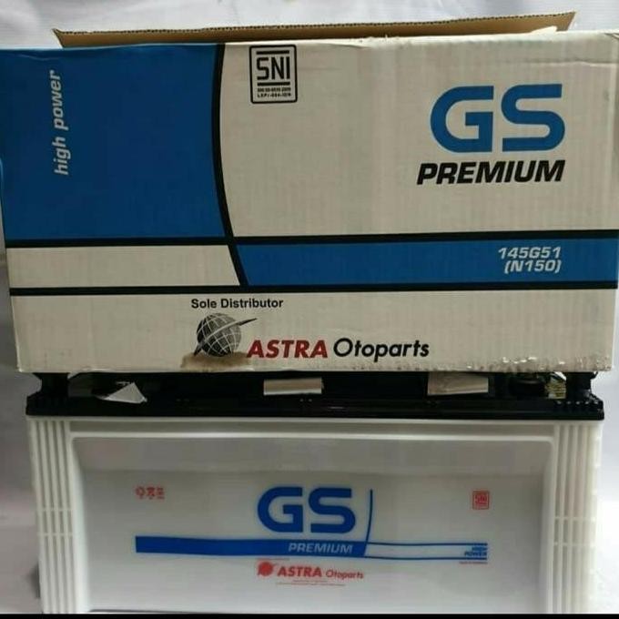 Aki GS Premium N150 / 145G51 aki basah 12volt 150 amper MURAH
