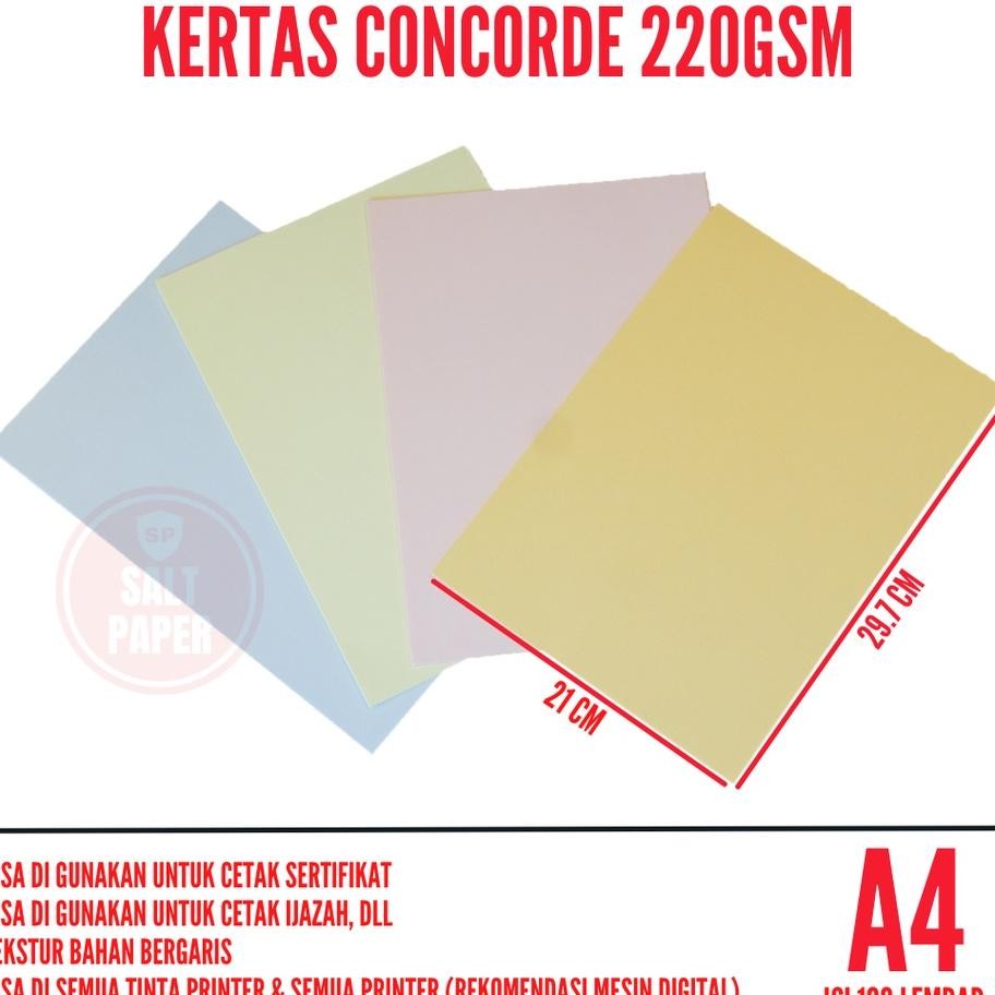 

Kertas Concorde A4 220 Gr Isi 100 Lembar Kertas Concorde 220 Gr Kertas Sertifikat A4
