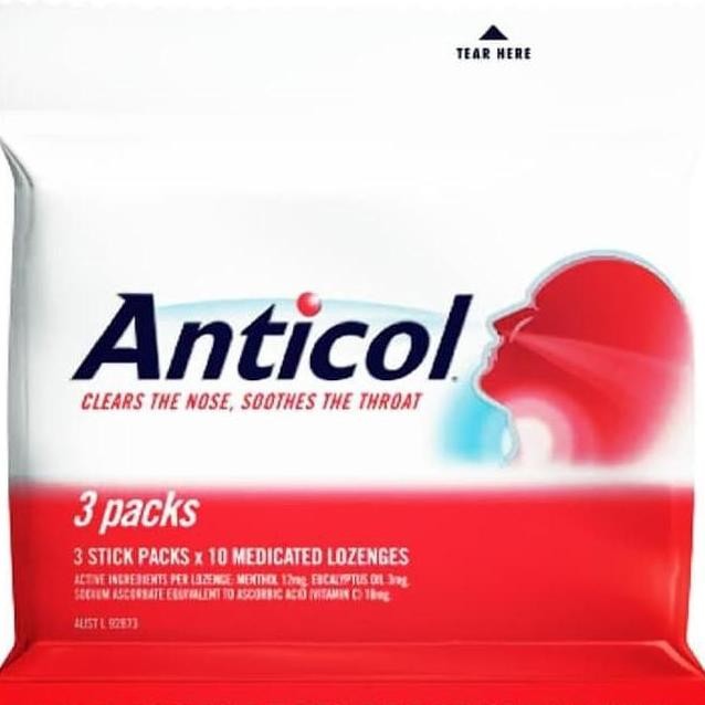 

BEBAS ONGKIR - Anticol Throat Lozenges 3 Packs x 10 Medicated Lozenges Original