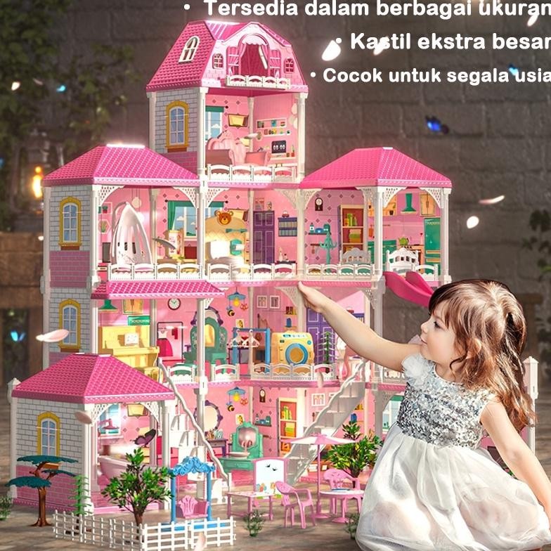 Mainan Anak Perempuan Rumah Princess Mainan Castle 86cm Mainan Rumah Boneka Mainan Perempuan Besar V