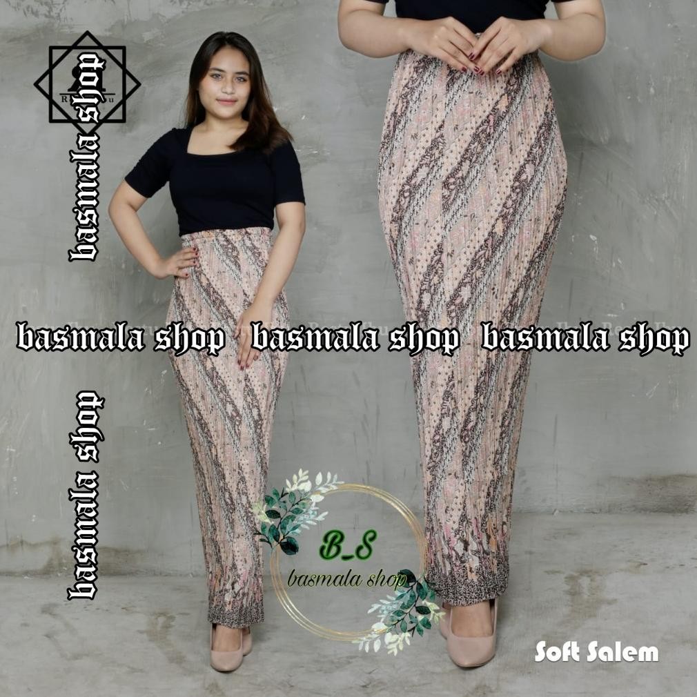 Rok Plisket Batik / Rok Plisket / Bawahan Kebaya / Rok Kebaya / Rok Wisuda / Laras BIRU BSW