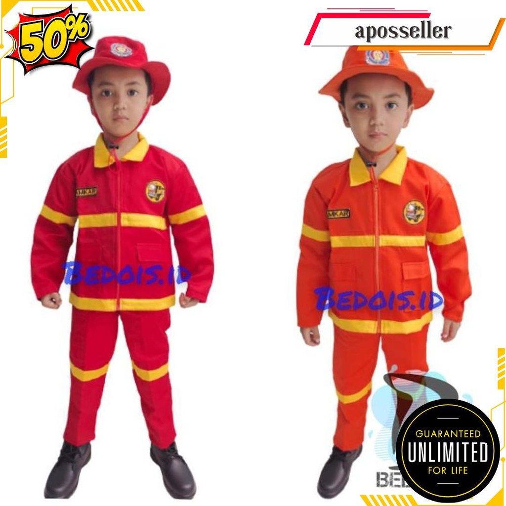 Seragam Pemadam Anak / Seragam Damkar Cilik / Profesi Pemadam Anak/ Seragam Damkar Terlaris