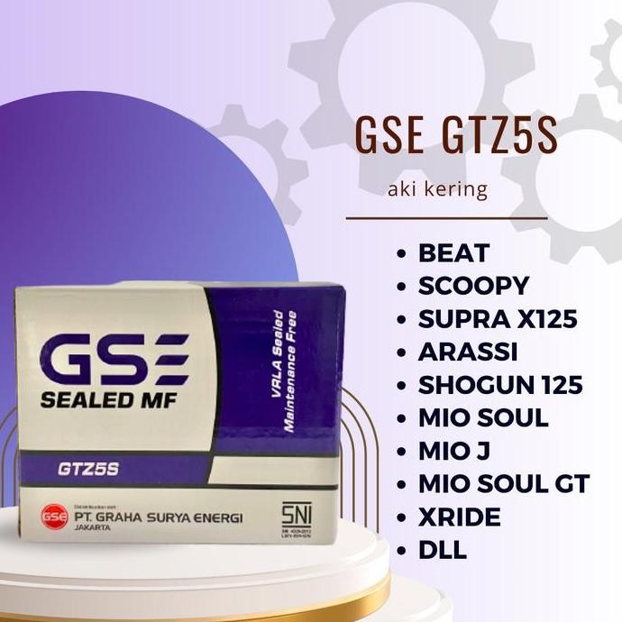 Aki Motor Gs Gtz5S Mf Accu Kering Motorcycle